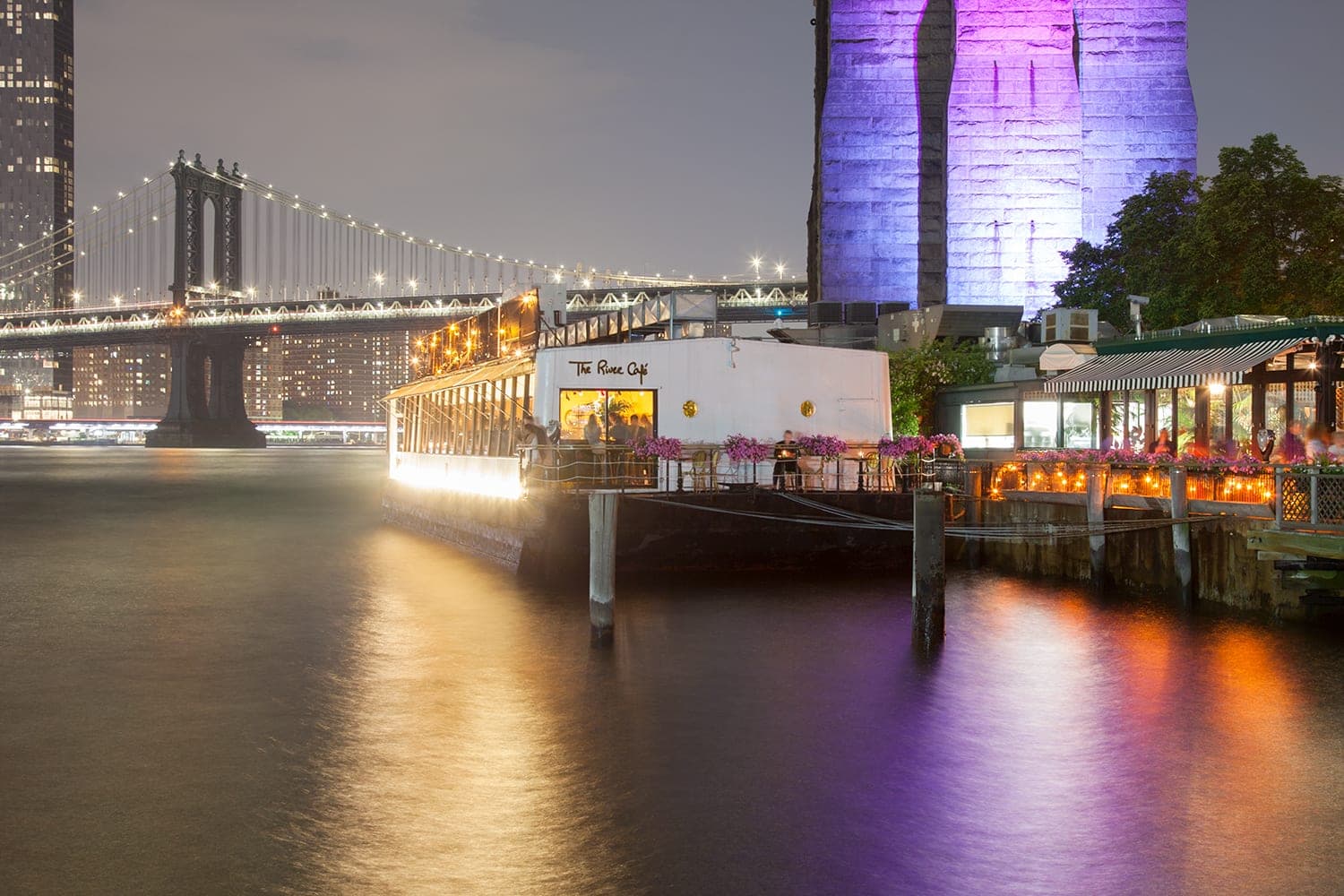 The River Cafe at night