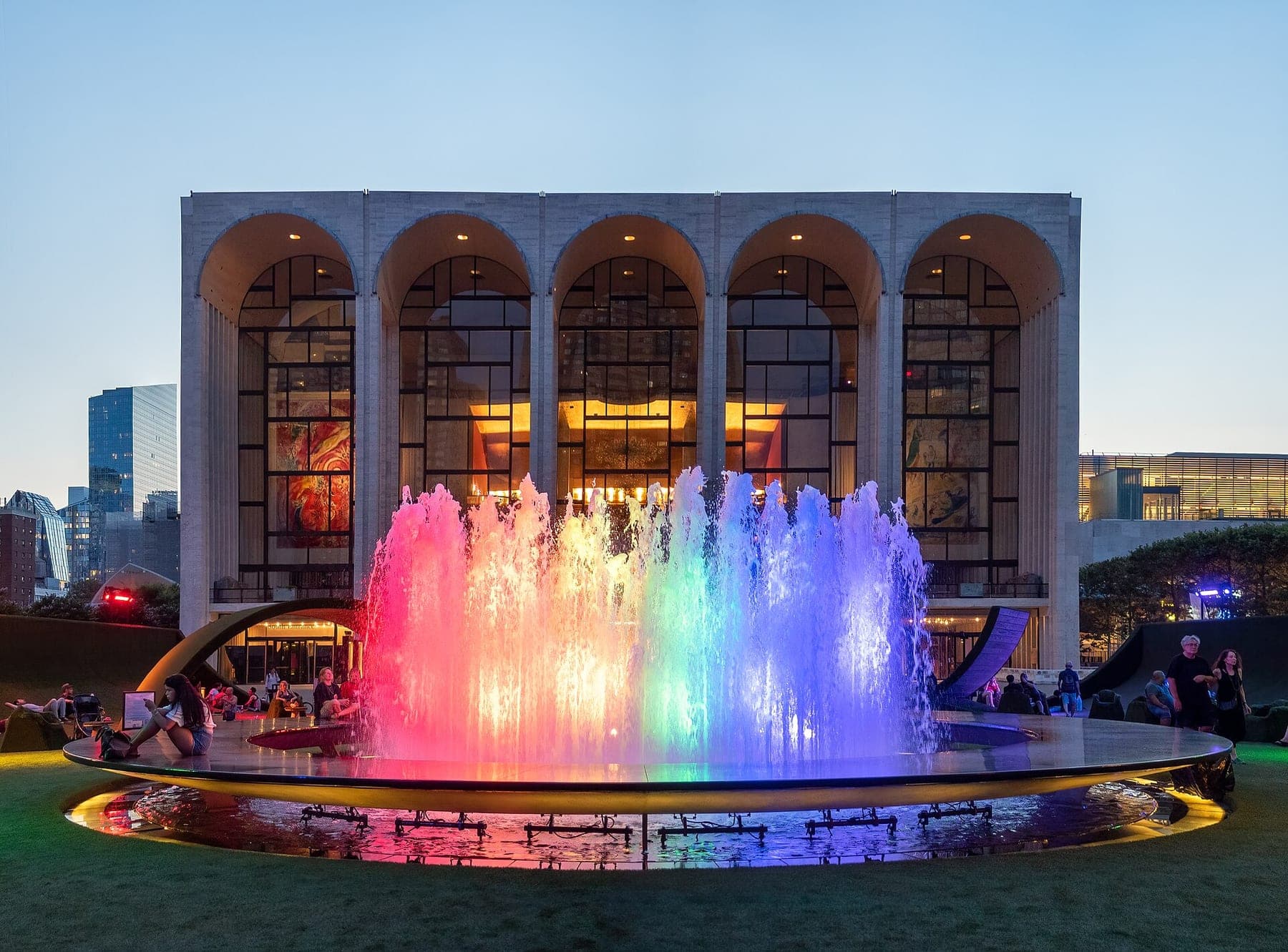 Lincoln Center during pride at dusk (93381p)
